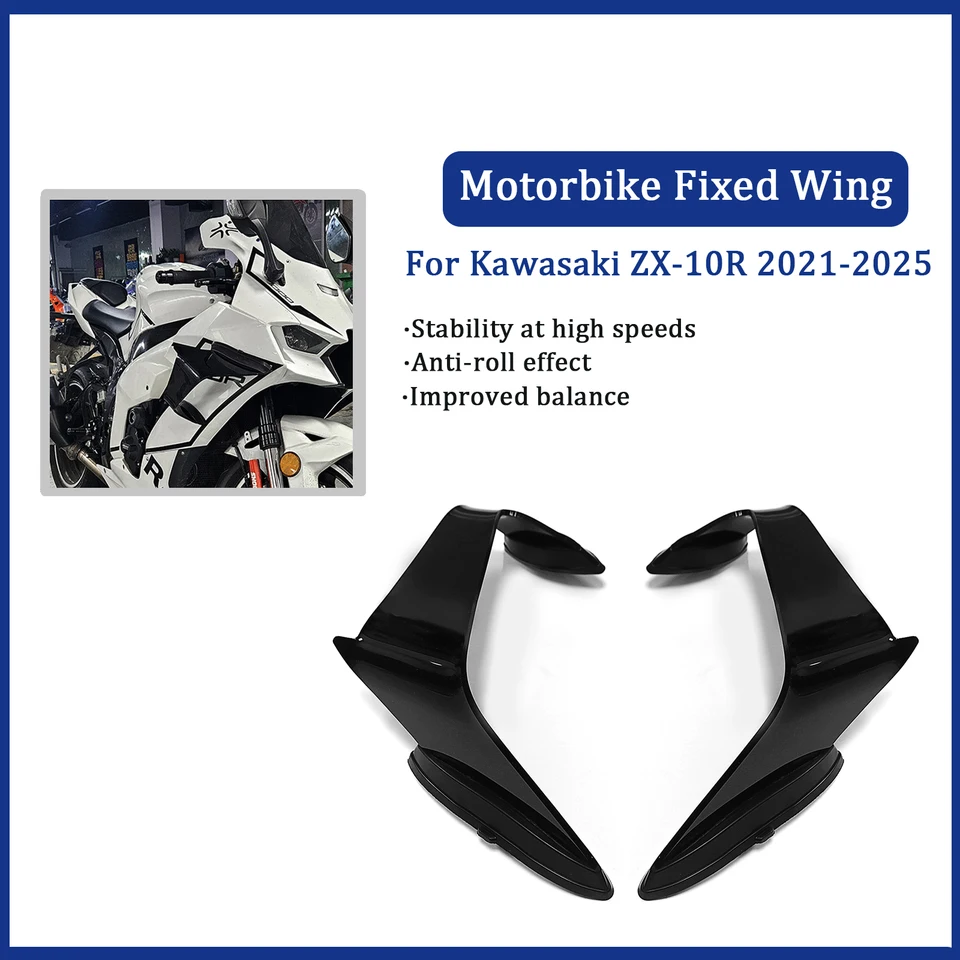 Nové motocyklové kapotáž pevné veterné krídlo pre Kawasaki ZX10R ZX10R ZX-10R 2021 2022 2023 2024 2025 SPOILER SUMETS PNEUMATIC