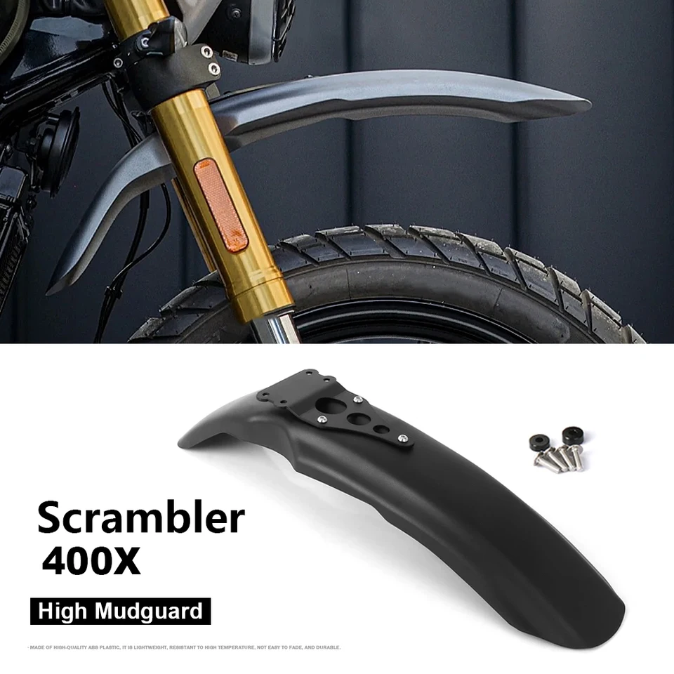 Nové motokrosové príslušenstvo High Fender Fender Mudguard Cover Protector Black for Scrambler 400X Scrambler 400 x 2024