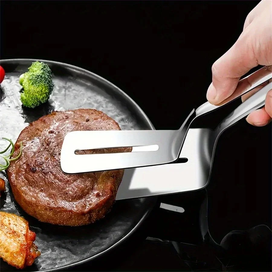 Nové multifunkčné potravinové kliešte z nehrdzavejúcej ocele BBQ Chlieb Trvalé vyprážanie lopatkovej klip Fried Home lopata Domácne kuchynský riad