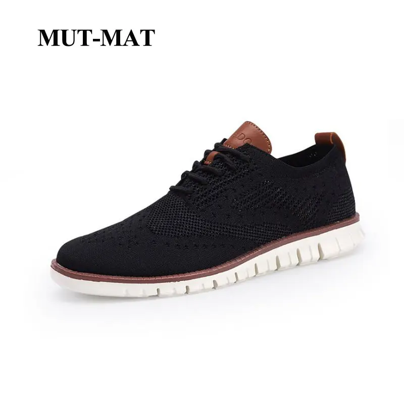 Nové mužské britské topánky Brock pletené pletené sieťoviny Casy Oxford Sneakers Lace-Up Ultra-Light Dutlo obuv veľkú veľkosť 40-46