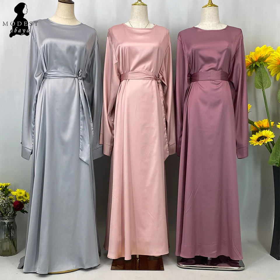Nové móda moslimské turecké abayas jalabiyat Ženy Ramadan oblečenie marocké kaftan párty maxi šaty arabské kaftan saténové šaty
