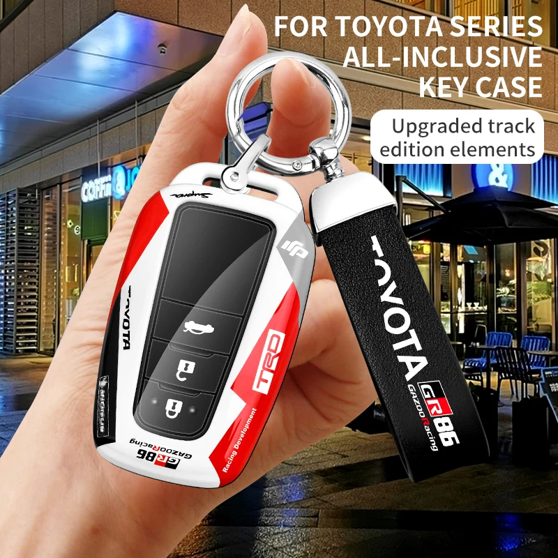 Nové módne ABS+TPU Car Key Case Bag pre Levin Corolla Camry Prado C-HR Izoa RAV4 Highlander Key Reťaz