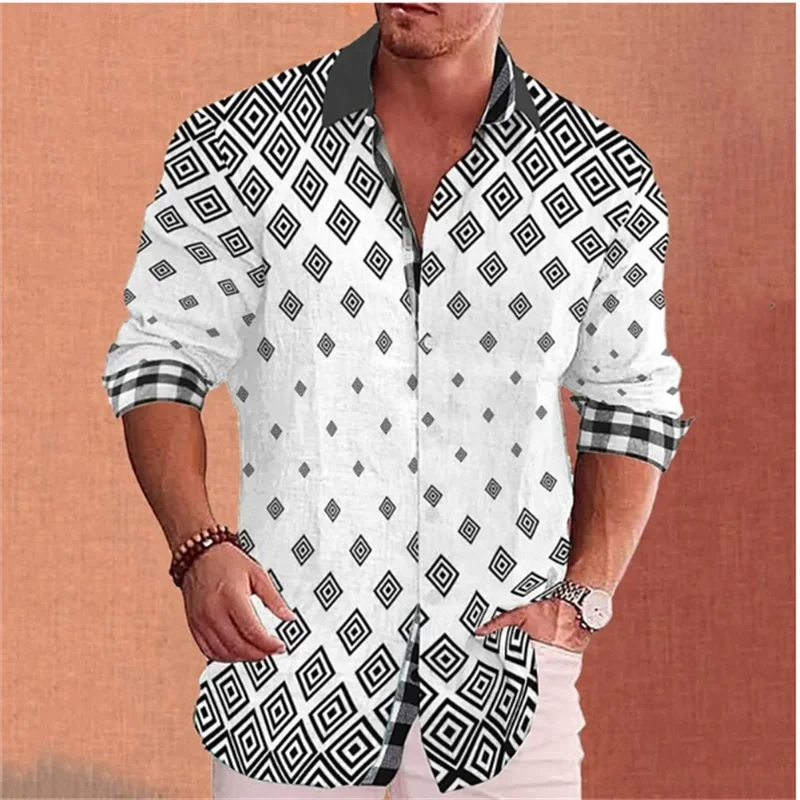Nové módne pánske gombíky s dlhým rukávom hore tričko Turnine Top Top, vyrobené z vysokokvalitnej látky, nadmerne veľkosti 6xl