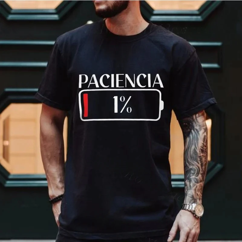 Nové módne tričká Tričká trpezlivosť 1% tričko Španielsky humor pár darčekový košeľa s krátkym rukávom Soft