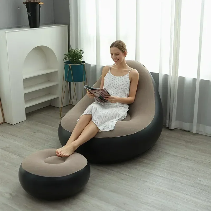 Nové nafukovacie voľný čas fazuľové tašky Sofa Lazy Sofa Set Outdoor Slowable Decliner Bed Fluffy sedadlo Tatami podnútu
