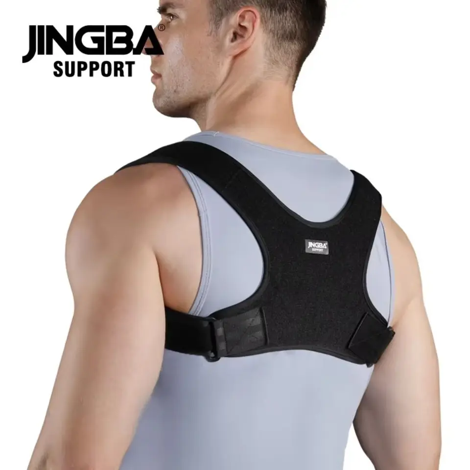 Nové nylonové polyesterové teleso Brace Brace Reast Rextable Black Grey zadné rameno Soft Fitness Tools Unisex