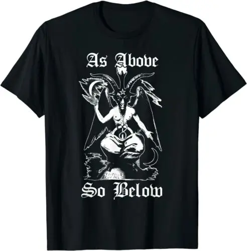 Nové obmedzené, ako je uvedené vyššie, tak dole baphomet čierny magický diabol tričko