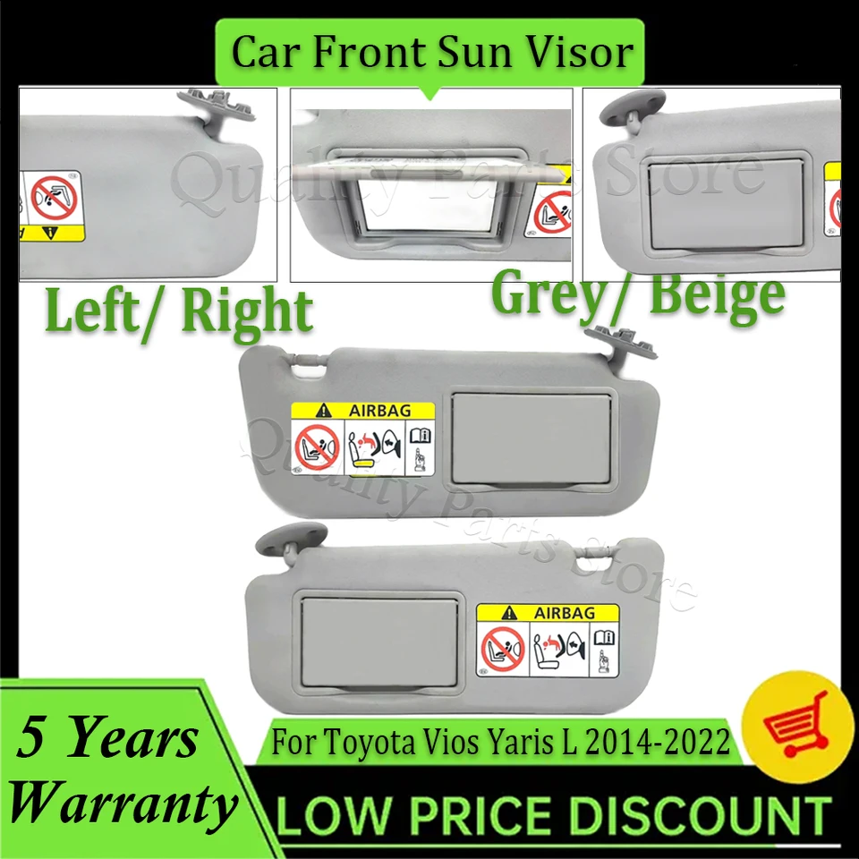 Nové odolné sivé béžové béžové vľavo alebo pravé auto Sun Sun pre Toyota Vios Yaris Yaris L 2014 2015 2016 2017 2018 2019 2020 2021 2022