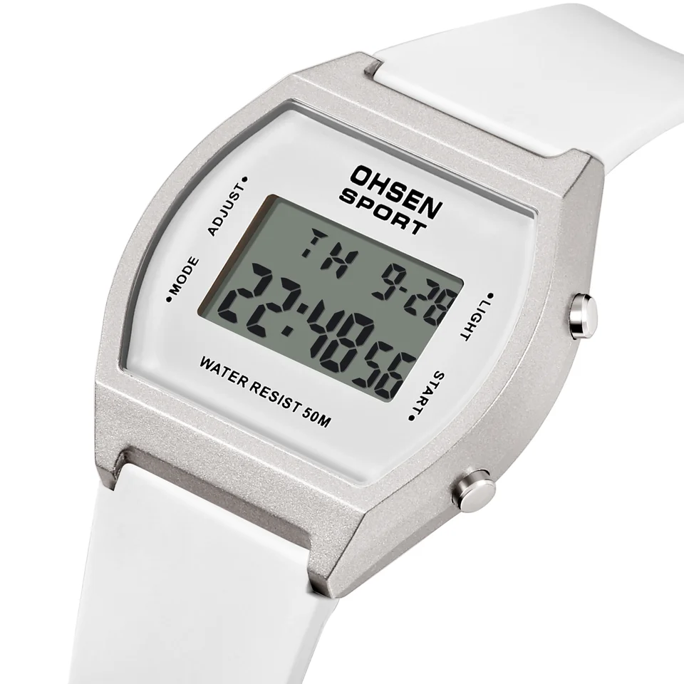 Nové Ohsen Ladies Digital Watch ultra tenké módne vodotesné elektronické ženské športové hodinky ženské hodiny relogio feminino