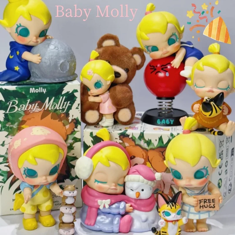Nové originálne akčné figúrky Baby Molly Hug Plan prieskumného plánu vinylovej tváre Molly Bjd Doll Kawaii Hračky Zbierka Prekvapenie detských darčekov