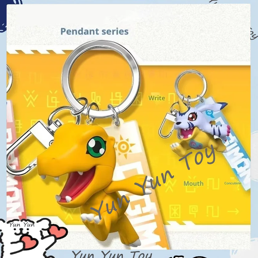 Nové originálne Digimon Adventure Anime Obrázok 3D Kľúčový reťazec Anime Action Figures Agumon Gabumon Collectible Model Batoh Toys