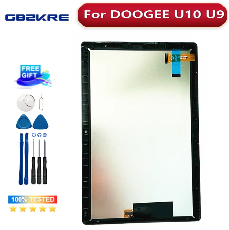 Nové originálne dotykové obrazovky LCD displej pre Doogee U10 U9 U9 U9 Tablet PC Náhradné diely +Digitalizátor digitalizátora dotykovej obrazovky Disassemble