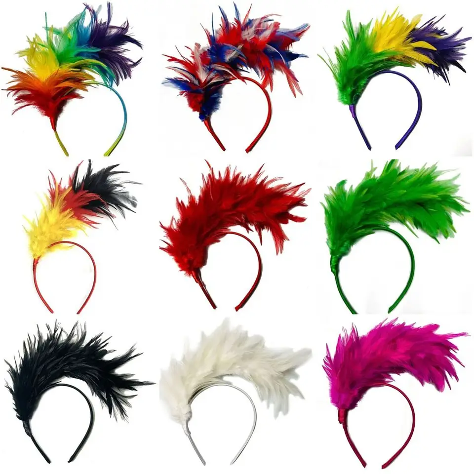 Nové perie čelenka Lightweight Farebný klapka Prihadlá retro štýl Karneval Karneval