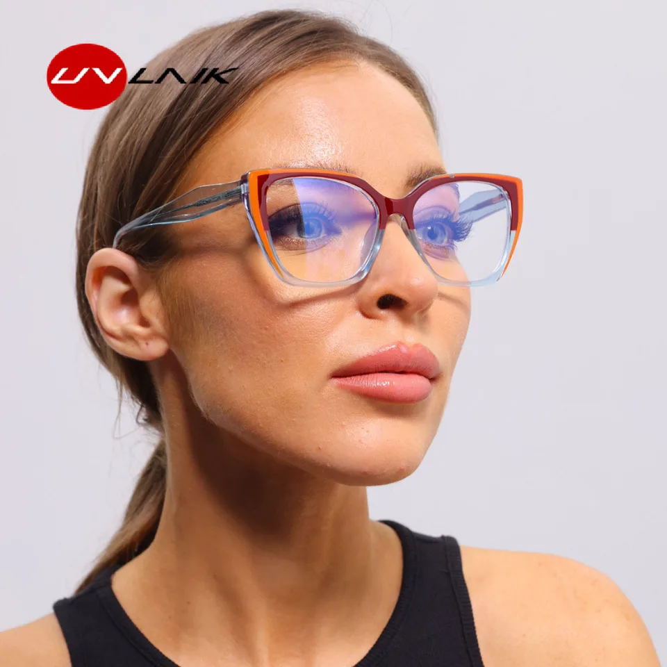 Nové plugové nohy Plug Anti Blue Light Guelses Stylish Retro Square Frame Plné okuliare Rimmed Plain Glasses Men Dámske internetové celebrity Model