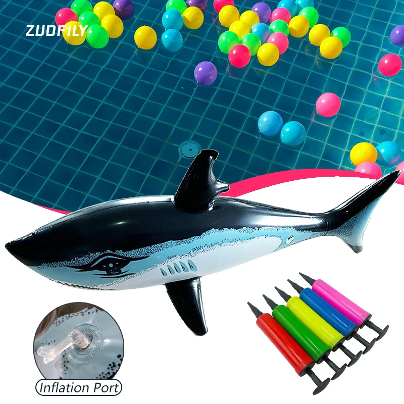 Nové plávajúce žralok 80 cm plavákové hračky Kids Dospelí dospelí nafukovacie hračky PVC Voda simulácia bazénu simulácia žralokov pre hračky pre doplnky bazénov