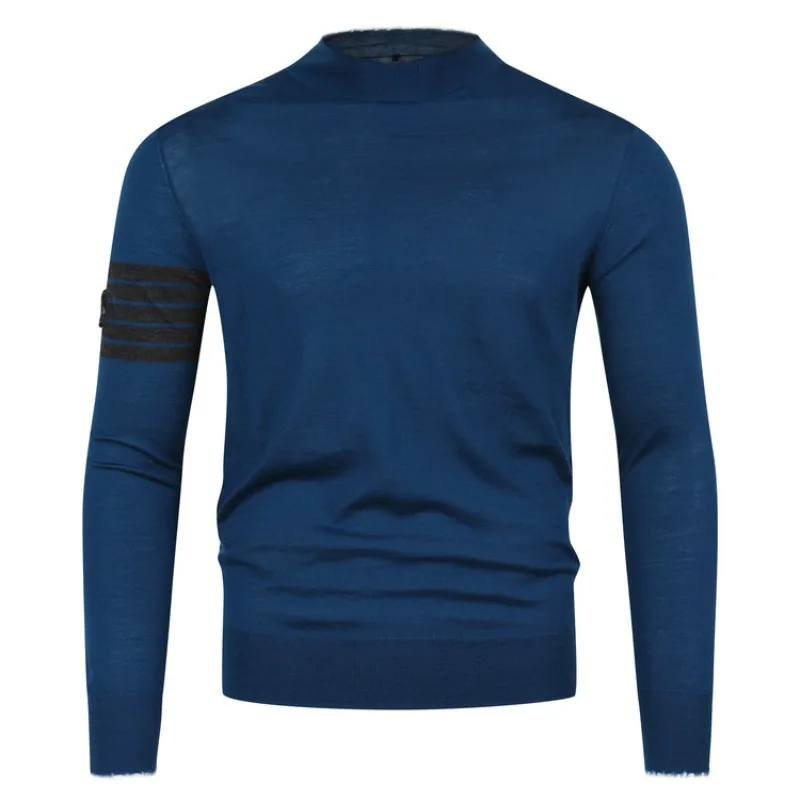 Nové pohodlné kruhové krk Pullover Outdoor Sports Pánske golfové pletené sveter Vysoko elastické vysoko kvalitné pánske oblečenie