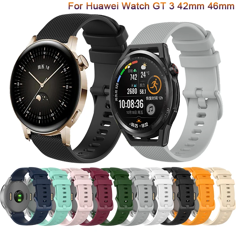 Nové popruhy WatchBand For Huawei Watch GT3 42 mm 46 mm Silikone Smart Watch Band Outdoor Sport náramok pre GT Runner 46mm Correa