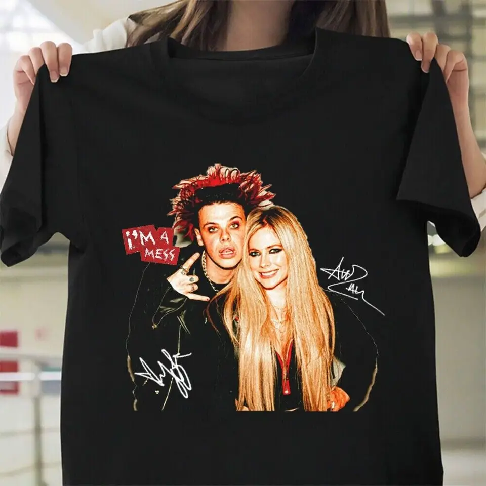 Nové populárne Avril Lavigne yungblud tričko I & aposm A Mess Album Cotton Veľkosť S -
