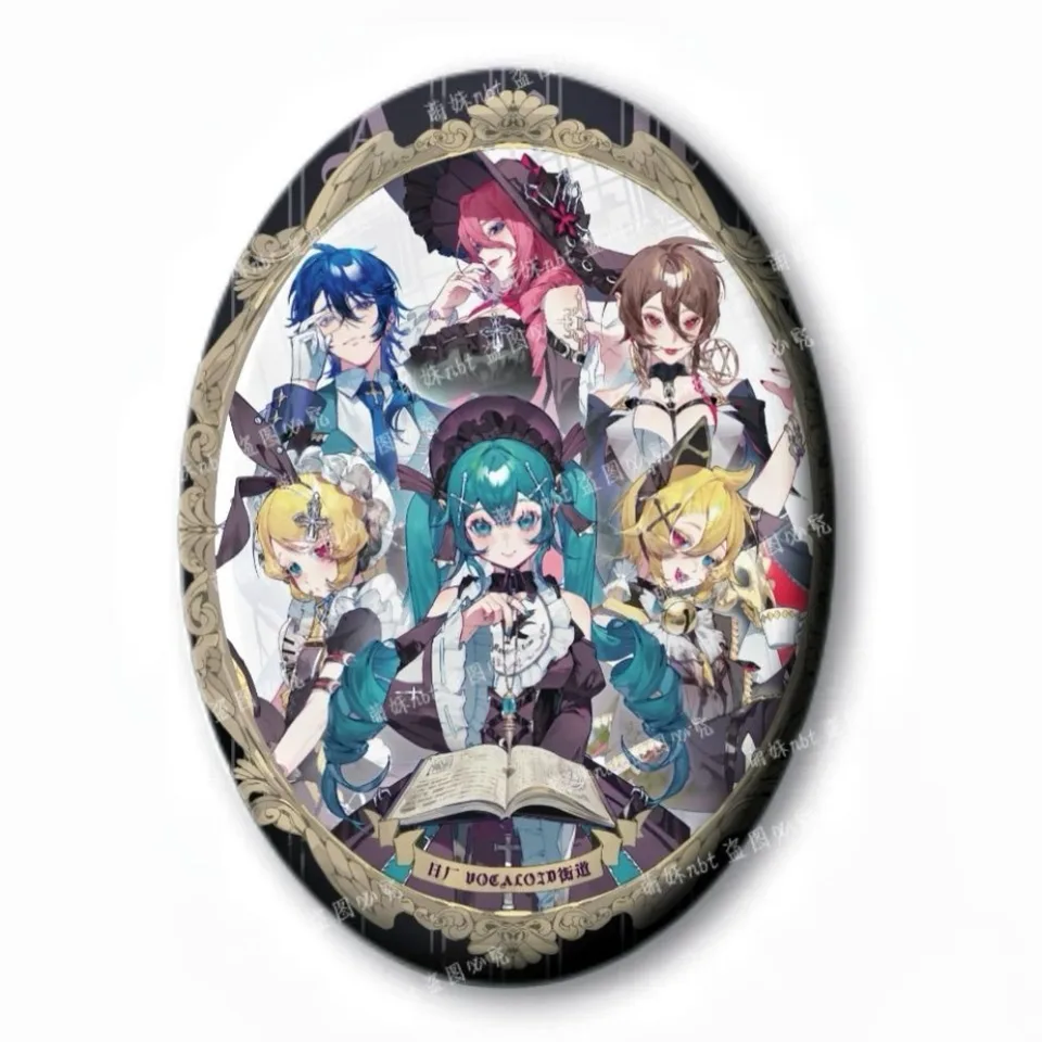 Nové postavy Piapro Badge Hatsune Miku Kagamine Rin Anime Periférne roztomilé originality Rodinné portréty Školský vrecko Pendant Darček