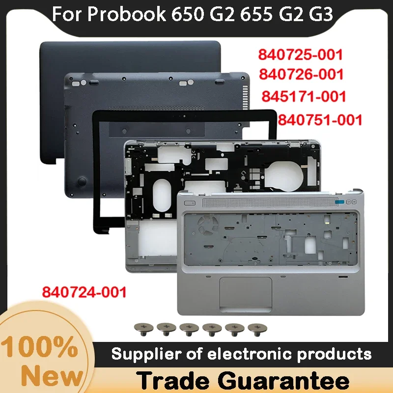 Nové pre HP Probook 650 G2 655 G2 G3 LCD zadný kryt dotyk predného rámu Palmrest Spodné puzdro Top 840724-001 840726-001 845171-001