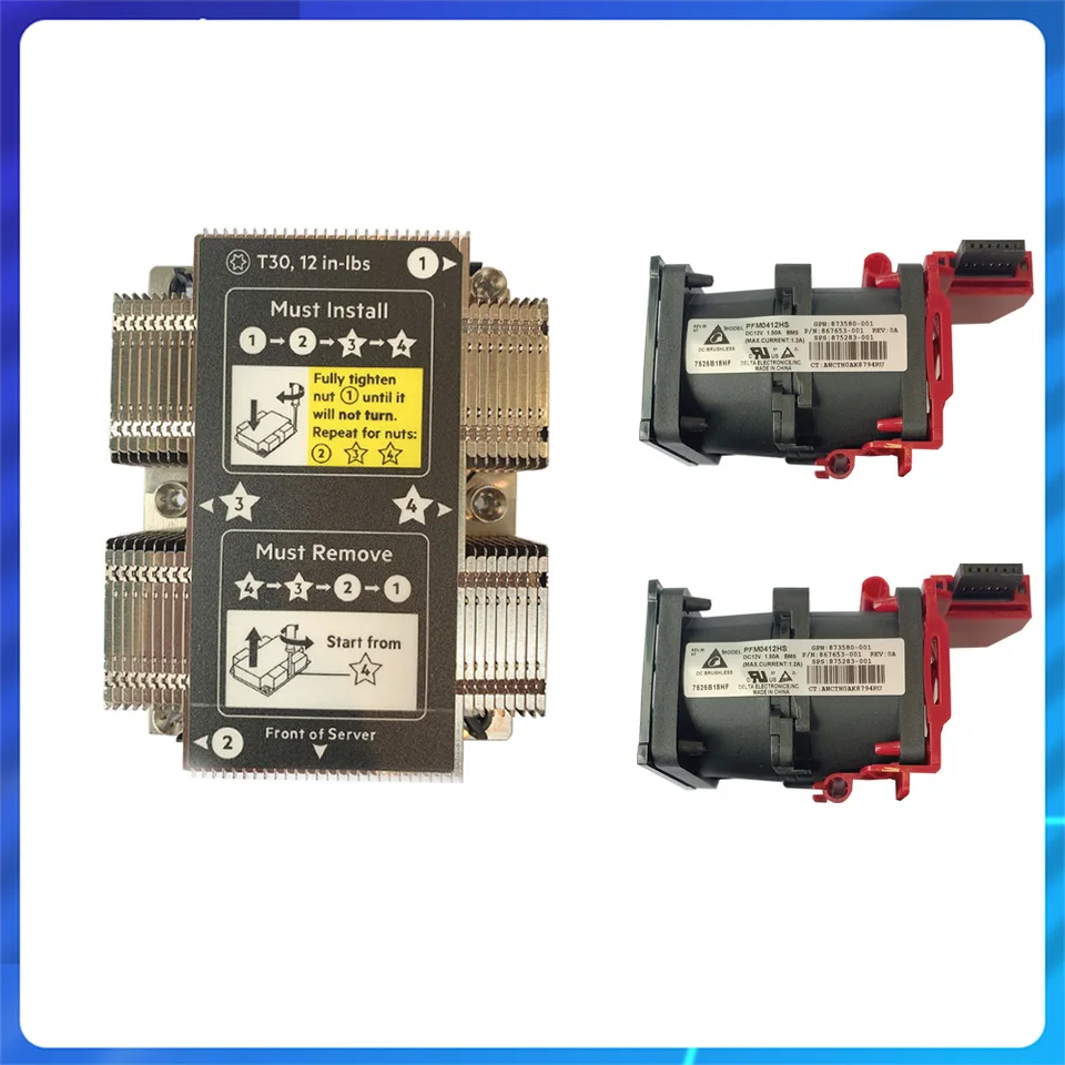 Nové pre HP ProLiant DL360 DL360P G10 Gen10 Server Heatsink Kit 873588-001 872452-001 a 2 ventilátor 873580-001 875283-001 chladiaci ventilátor