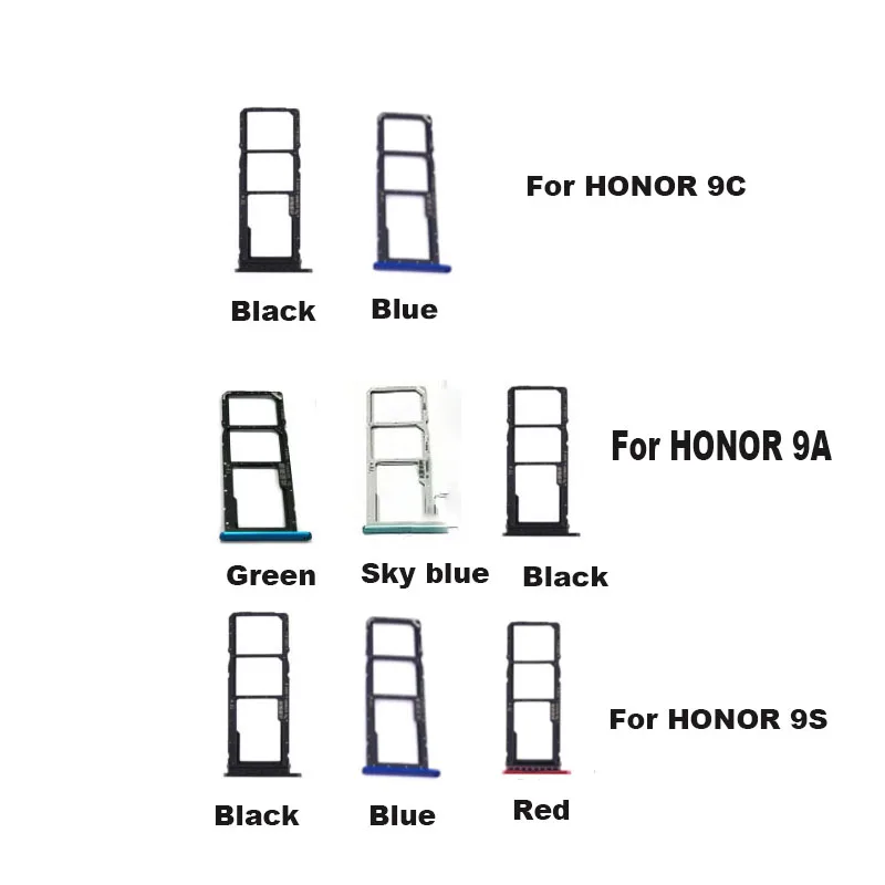 Nové pre Huawei Honor 9S 9A 9C Y5P SIM SIM Card Tray Slot Socket Socket Adapter Connector 2020 Výmena oprávnych dielov