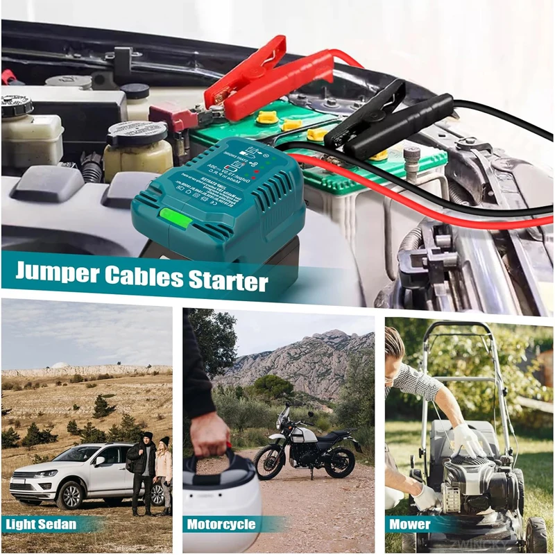 Nové prepojovacie káble Automobilové príslušenstvo automobilový skok Počiatočný adaptér pre Makita 18V Li-Ion Battery BATTER BL1830 BL1830B BL1840 BL1850