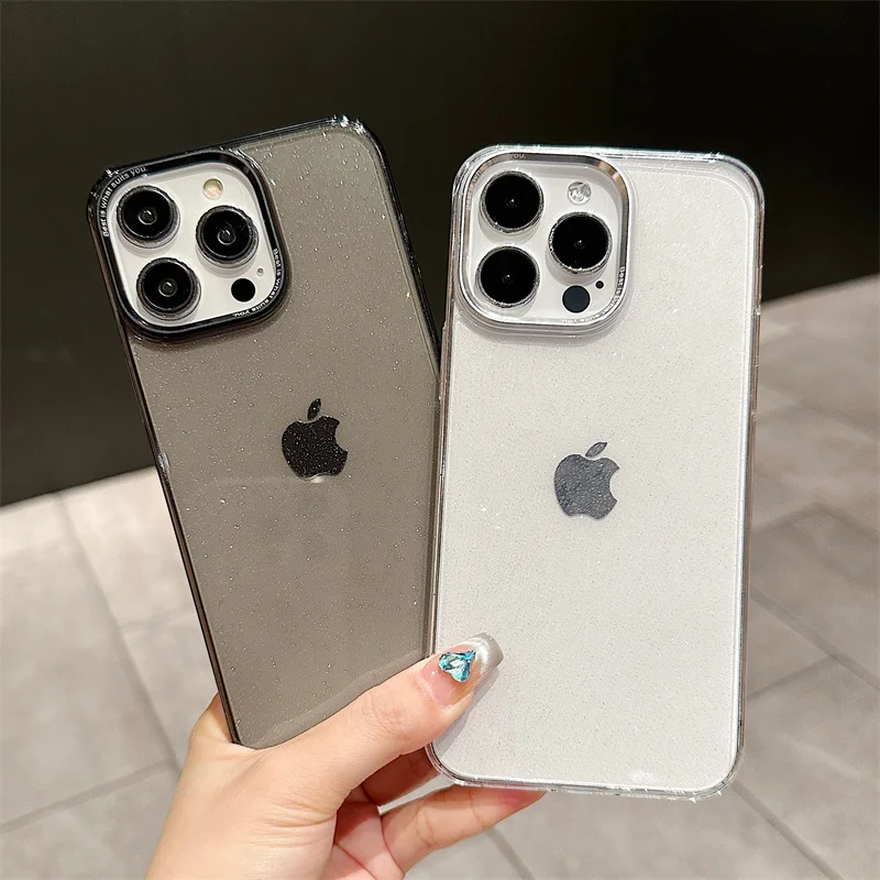 Nové priehľadné trblietavé sklenené sklo anti-kvapky telefónu pre iPhone13 13Pro 13Promax iPhone14 14Pro 14Promax 15 15Pro 15Promax