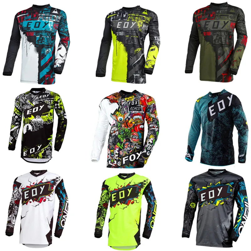 Nové pánske cyklistika Rýchle suchý motokros dres Jersey Muž downhil horský bicykel dh košeľa MX Motorycle Clothing Ropa pre mužov MTB tričká MTB