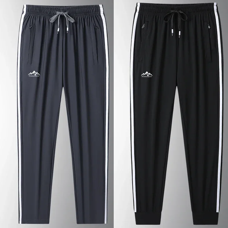 Nové pánske hodvábne hodvábne ležérne ulice Streetwear Nohavice letné letné rýchlo sa vyschnú telocvične bežiace športové práce priame nohavice Men