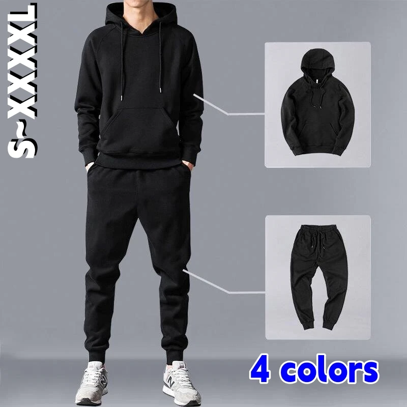 Nové pánske neformálne sveter s kapucňou s dlhým rukávom nohavice módne nohavice+top