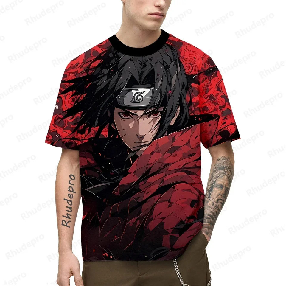 Nové pánske tričká Naruto Darčekový trend Naruto 2024 Oblečenie Essentials Anime Y2K oblečenie krátke rukávy Hip Hop Streetwear