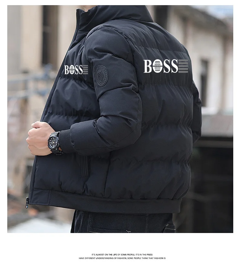 Nové pánske čalúnené bunda Tiger Logo Logo krátke husté príležitostné pánske parka Zimný trend S-5XL