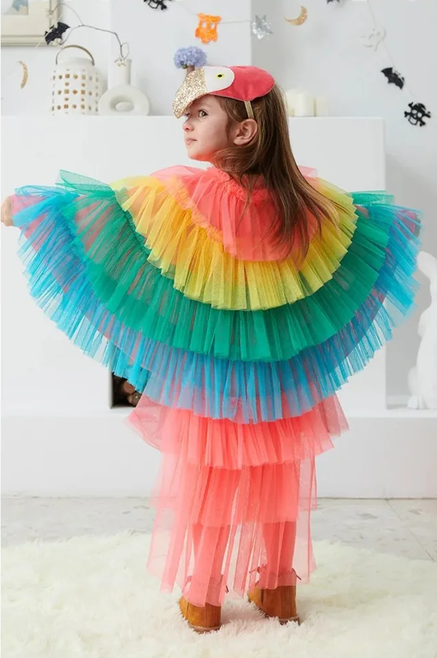 Nové roztomilé dievčatá Parrot plášť Fancy Animal Cosplay kostýmy Halloween cosplay deti narodeninové oslavy oblečenie darčeky
