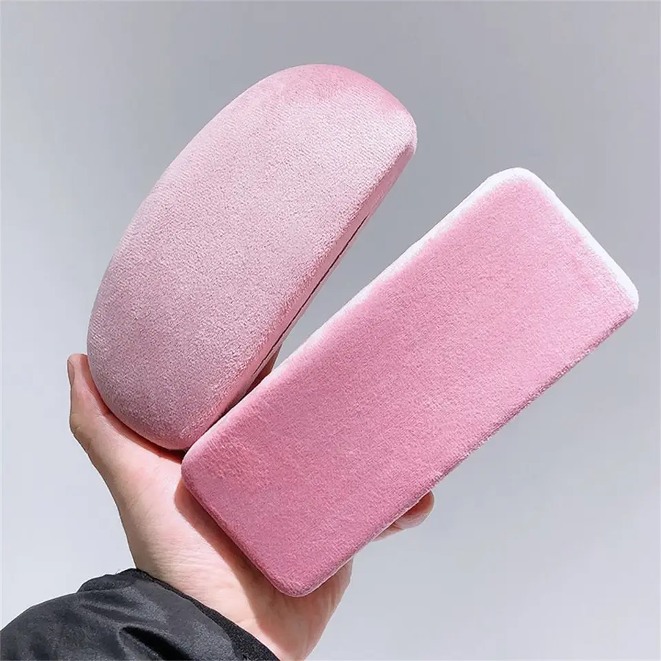 Nové ružové semišové okuliare módne jednoduché okuliare Storage Box Prenosné slnečné okuliare Make -acetát zrkadlové okuliare Storage Box