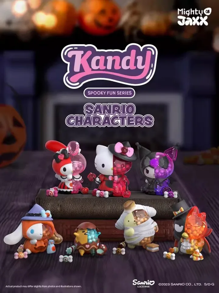 Nové Sanrio Elf Candy Blind Box Halloween Kuromi Pochacco Desktop Ozdoby Roztomilé postava Detské hračky narodeniny darček