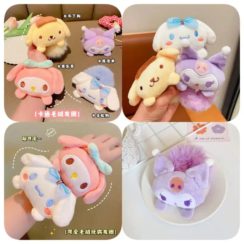 Nové Sanrio Kawaii Cinnamoroll Fashionáli roztomilé módne lano gumová kapela elastická vlasová kapela vlasy Hoop Girl's Birthday Darček