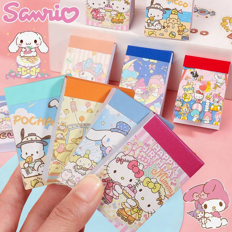 Nové Sanrio Mini prenosné nálepky kniha melódie Cinnamoroll Hello Kitty Handbook Material