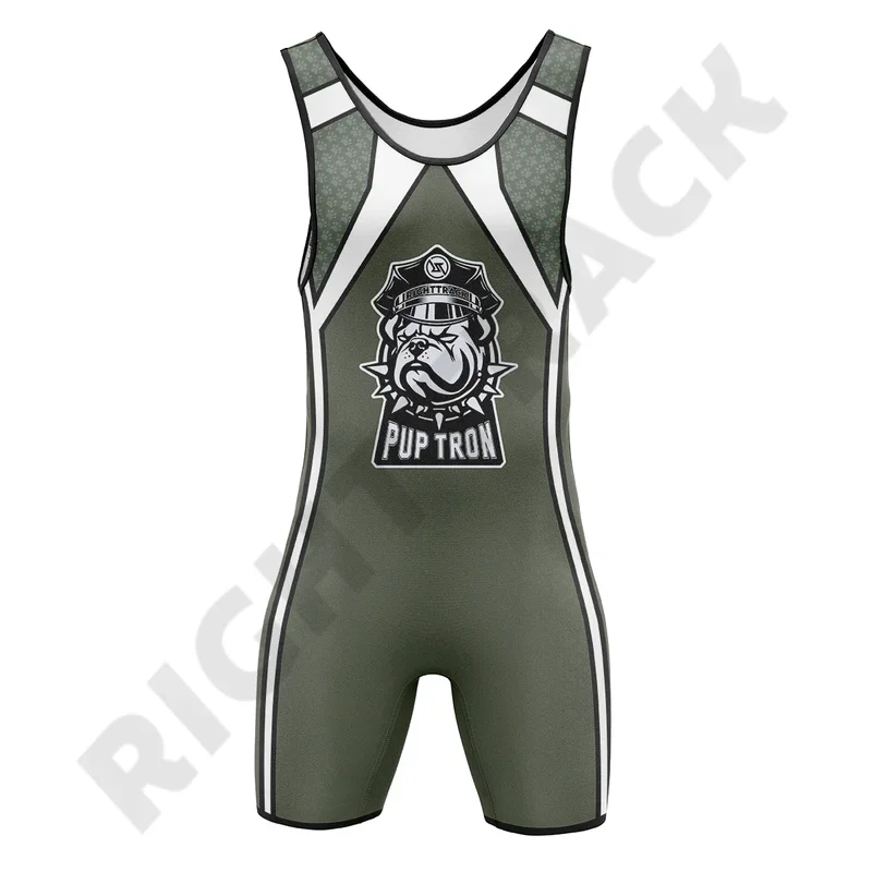 NOVÉ SEXYMEN'S PUP TRON Zipper Singlet Righttrack One-Die Dielo Wrestling Powerlifting Ruckess bez rukávov Sport Fitness Clowing