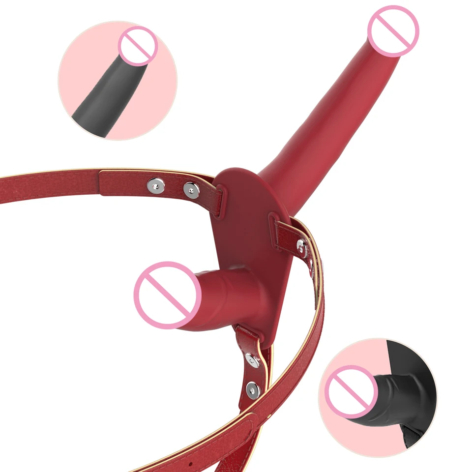 Nové silikónové dvojité hlavy dildo cudné nohavice bdsm ženské masturbatorové páry flirtovacie výrobky pre dospelých erotický sex