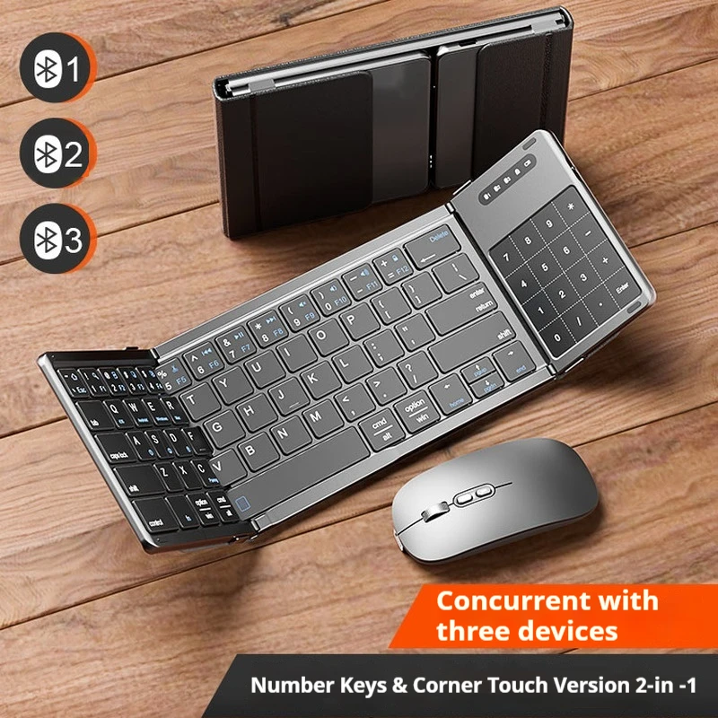 Nové skladacie Bluetooth Wireless Klávesnica Touchpad NAPOJEPPAD NAPOP IPAD PHABLET OFFILATICKÁ Klávesnica Darček pre priateľov