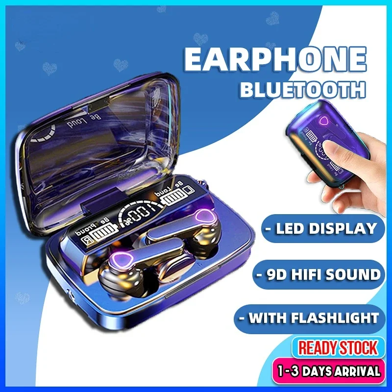 Nové slúchadlá M19 TWS Bluetooth 5.3 9D High Fidelity Wireless Slúchadlá dotyk IPX7 Vodotesné digitálne zobrazovacie slúchadlá
