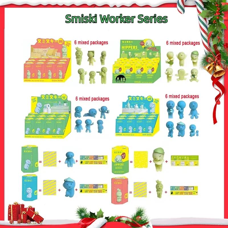 NOVÉ SMISKI HIPPERS Sonny Angel Hippers toaletný kúpeľ Series Recorative Mini Figure Blind Blind Box Christma Hračky darček