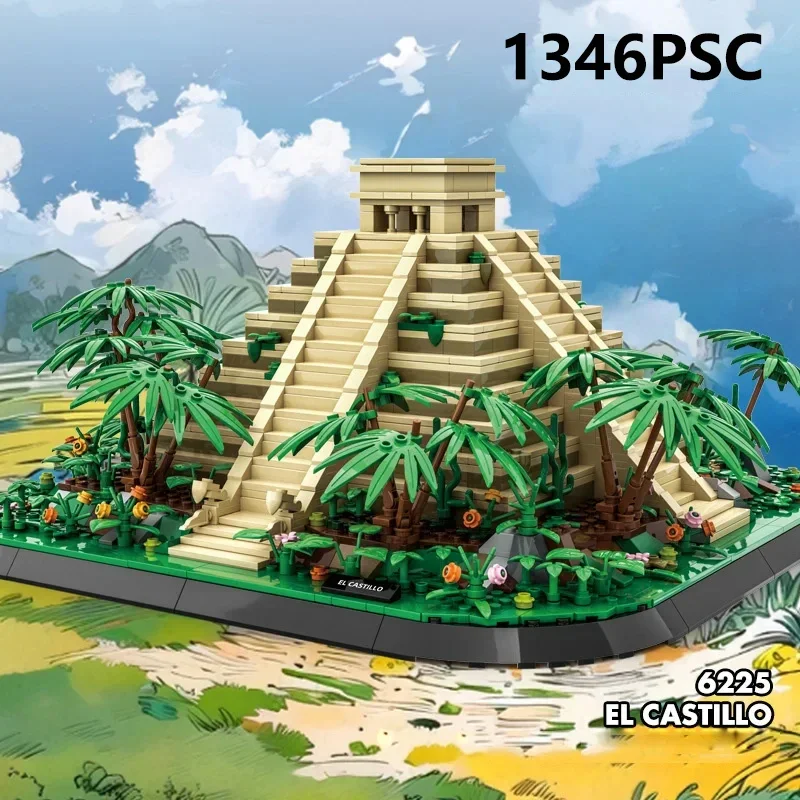 Nové stavebné bloky Kukulcan Construction Model Brick Mexico Mayan Historická starodávna architektúra Hračky pre darčeky