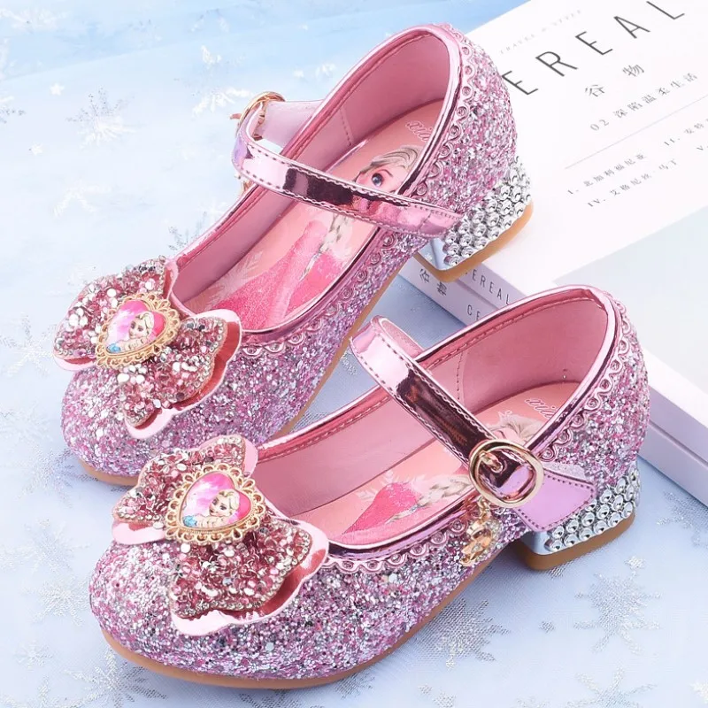 Nové topánky pre dievčatá pre dievčatá karikatúry kožené detské topánky Zmrazujúca princezná detské topánky Dievčatá Sandals Snow Queen Sandal Kórejčania
