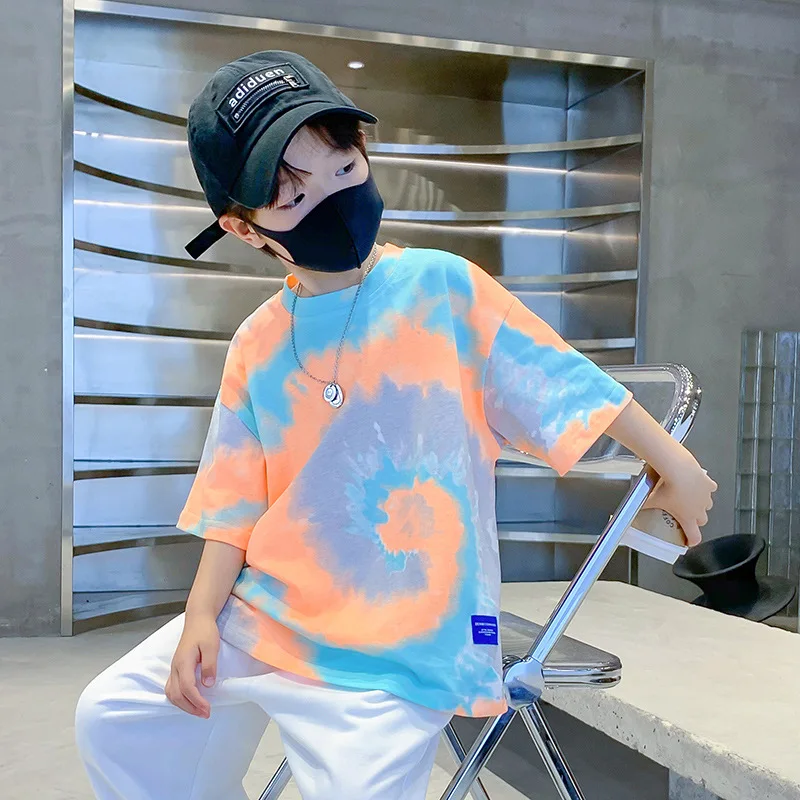 Nové tričká Summer Fashion Boys Tričká Kórejské Kórejské rukávy Streetwear Boys Clothes Tshirt Top Top Tees Veľkosť 4 5 7 9 11 13 14