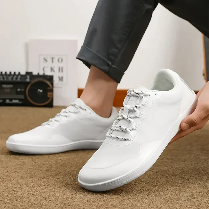 Nové unisex široké topánky priedušné pletivo mužské bosé topánky so širokým špičkou Ploché mäkké kvapky Široké tenisky na špičke veľkej veľkosti 48