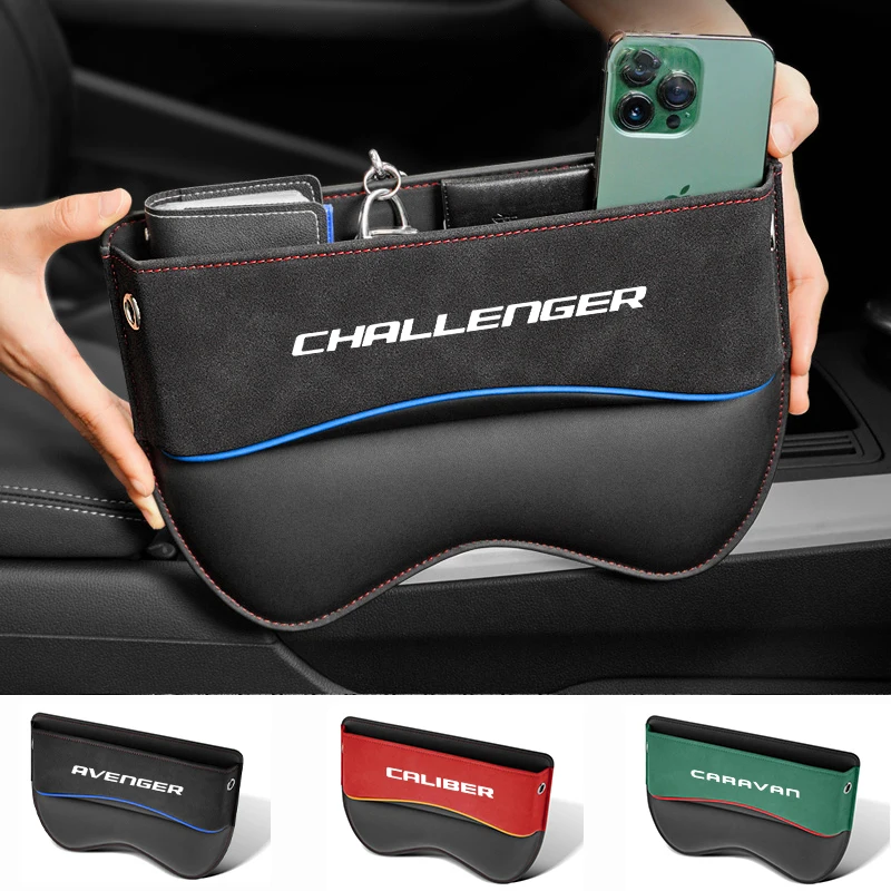 Nové univerzálne semišové autosedačky Organizátor Gap Fller Box Automatické vrecko na bočné vrecko pre Dodge Avenger Caliber Caravan Challenger