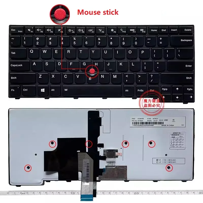 Nové US Klávesové podsvietenie pre IBM Lenovo E431 E440 T431S T440 T450 T460 T450S L440 L470 L450 L460 T440P T440S