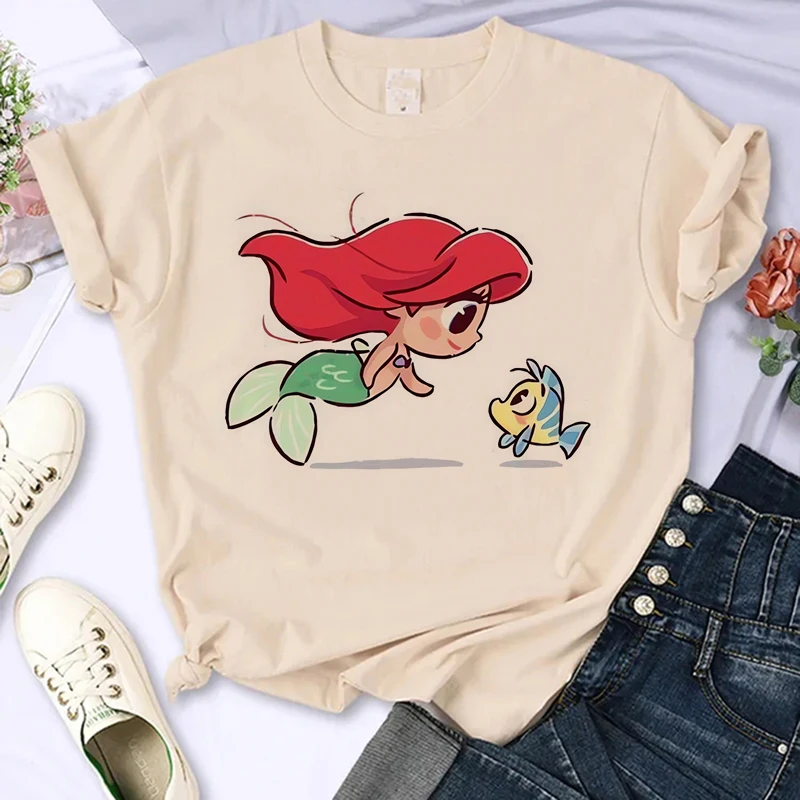 Nové v Disney Princess T Shirt Ženy Harajuku 90. roky roztomilé tričko Funny Tshirt Female Chlowdle